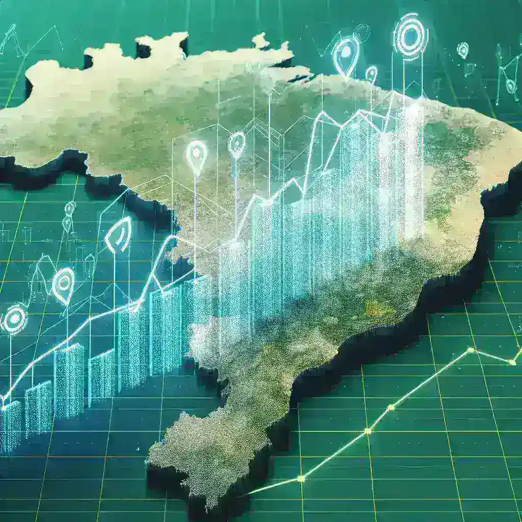 "Gráfico ilustrando o crescimento de 40% da realidade aumentada no mercado brasileiro, conforme estudo recente sobre tecnologias emergentes."