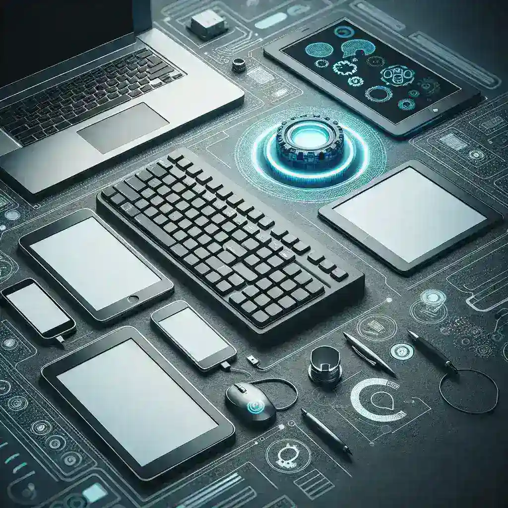 "Imagem de um teclado Logitech em uma mesa, destacando soluções eficazes para problemas de funcionamento com dispositivos. O teclado é mostrado conectado a um laptop e exibe luzes indicadoras ligadas, ilustrando dicas para resolver falhas de conexão entre teclados Logitech e diferentes dispositivos."
